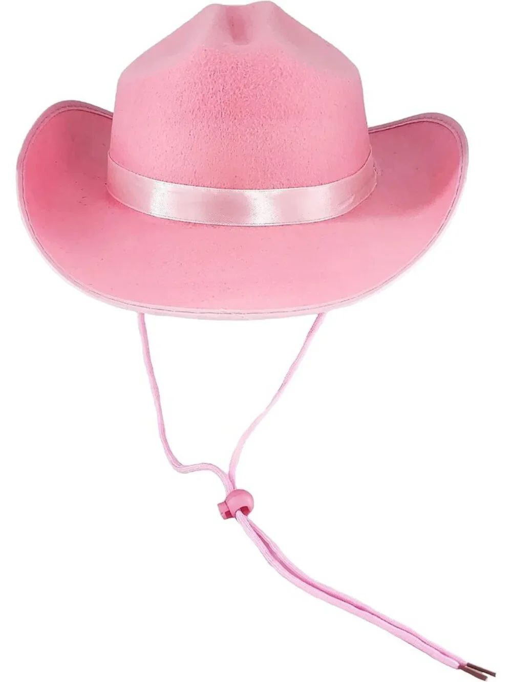 Kids Pink Fabric Felt Costume Strap Western Cowboy Hat 22 Circumference
